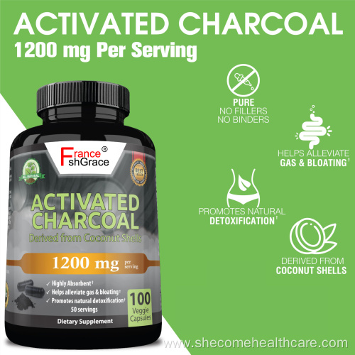 Activated Charcoal Alleviate Gas Activated Charcoal Capsules